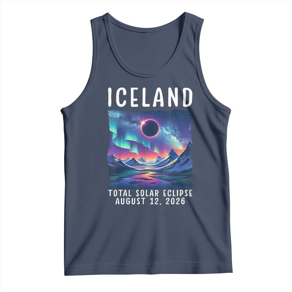 Iceland Total Solar Eclipse 2026 Aurora Tank Top Totality Northern Lights Astronomy Travel Gift