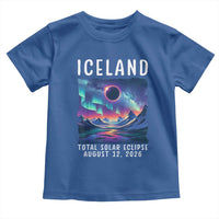 Iceland Total Solar Eclipse 2026 Aurora Toddler T Shirt Totality Northern Lights Astronomy Travel Gift