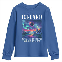 Iceland Total Solar Eclipse 2026 Aurora Youth Sweatshirt Totality Northern Lights Astronomy Travel Gift