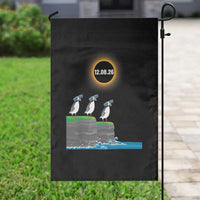 Cute Cartoon Puffins 2026 Total Solar Eclipse Garden Flag August 12 Totality Funny Astronomy Gift
