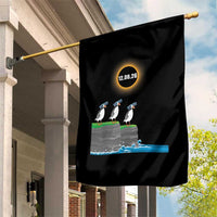 Cute Cartoon Puffins 2026 Total Solar Eclipse Garden Flag August 12 Totality Funny Astronomy Gift