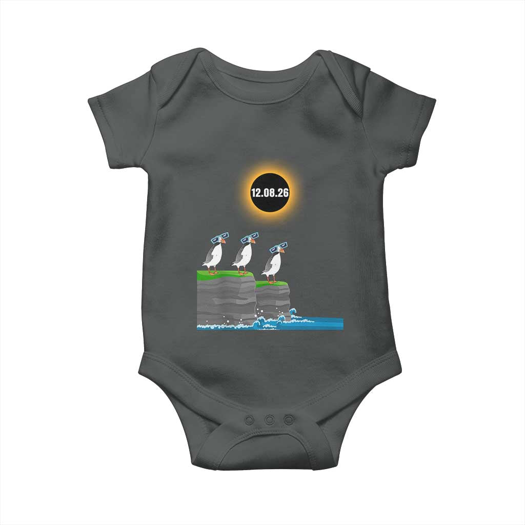 Cute Cartoon Puffins 2026 Total Solar Eclipse Baby Onesie August 12 Totality Funny Astronomy Gift