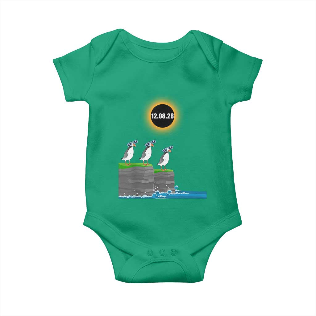 Cute Cartoon Puffins 2026 Total Solar Eclipse Baby Onesie August 12 Totality Funny Astronomy Gift