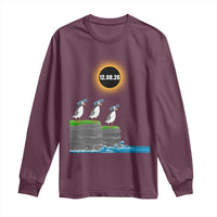 Cute Cartoon Puffins 2026 Total Solar Eclipse Long Sleeve Shirt August 12 Totality Funny Astronomy Gift