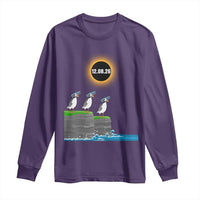 Cute Cartoon Puffins 2026 Total Solar Eclipse Long Sleeve Shirt August 12 Totality Funny Astronomy Gift
