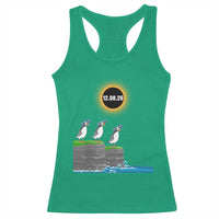Cute Cartoon Puffins 2026 Total Solar Eclipse Racerback Tank Top August 12 Totality Funny Astronomy Gift