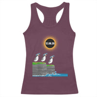 Cute Cartoon Puffins 2026 Total Solar Eclipse Racerback Tank Top August 12 Totality Funny Astronomy Gift