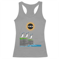 Cute Cartoon Puffins 2026 Total Solar Eclipse Racerback Tank Top August 12 Totality Funny Astronomy Gift