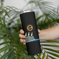 Cute Cartoon Puffins 2026 Total Solar Eclipse Skinny Tumbler August 12 Totality Funny Astronomy Gift