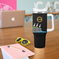 Cute Cartoon Puffins 2026 Total Solar Eclipse Tumbler With Handle August 12 Totality Funny Astronomy Gift