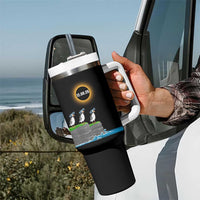 Cute Cartoon Puffins 2026 Total Solar Eclipse Tumbler With Handle August 12 Totality Funny Astronomy Gift