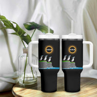 Cute Cartoon Puffins 2026 Total Solar Eclipse Tumbler With Handle August 12 Totality Funny Astronomy Gift