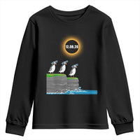 Cute Cartoon Puffins 2026 Total Solar Eclipse Youth Sweatshirt August 12 Totality Funny Astronomy Gift