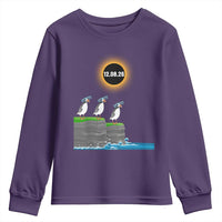Cute Cartoon Puffins 2026 Total Solar Eclipse Youth Sweatshirt August 12 Totality Funny Astronomy Gift