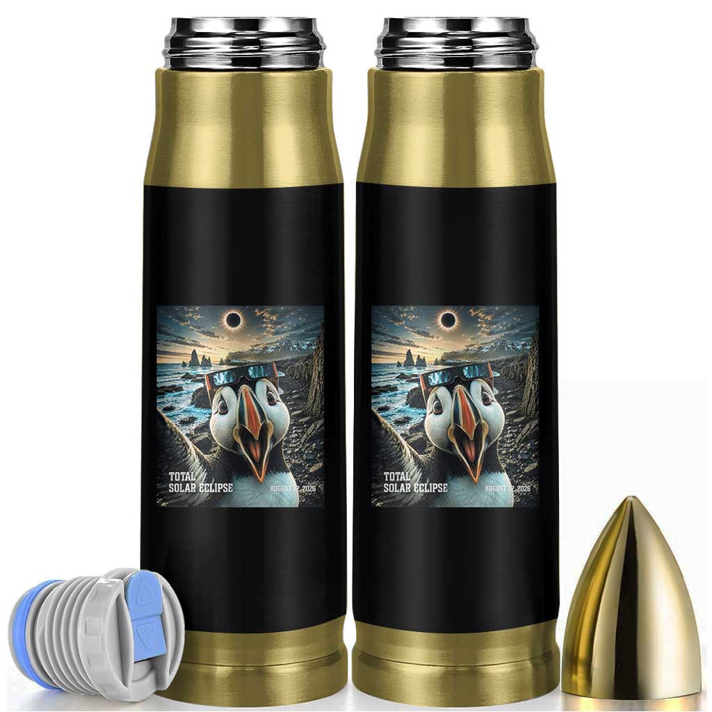 Puffin Selfie August 12 2026 Total Solar Eclipse Bullet Tumbler Funny Totality Photographic Astronomy Souvenir