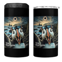 Puffin Selfie August 12 2026 Total Solar Eclipse 4 in 1 Can Cooler Tumbler Funny Totality Photographic Astronomy Souvenir