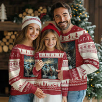 Puffin Selfie August 12 2026 Total Solar Eclipse Ugly Christmas Sweater Funny Totality Photographic Astronomy Souvenir