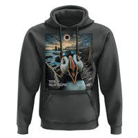 Puffin Selfie August 12 2026 Total Solar Eclipse Hoodie Funny Totality Photographic Astronomy Souvenir