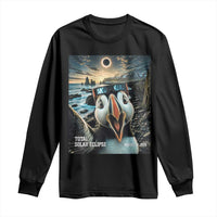 Puffin Selfie August 12 2026 Total Solar Eclipse Long Sleeve Shirt Funny Totality Photographic Astronomy Souvenir