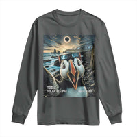 Puffin Selfie August 12 2026 Total Solar Eclipse Long Sleeve Shirt Funny Totality Photographic Astronomy Souvenir