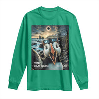 Puffin Selfie August 12 2026 Total Solar Eclipse Long Sleeve Shirt Funny Totality Photographic Astronomy Souvenir