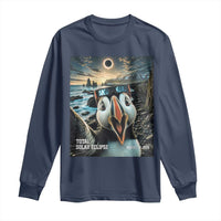 Puffin Selfie August 12 2026 Total Solar Eclipse Long Sleeve Shirt Funny Totality Photographic Astronomy Souvenir
