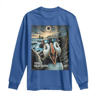 Puffin Selfie August 12 2026 Total Solar Eclipse Long Sleeve Shirt Funny Totality Photographic Astronomy Souvenir