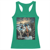 Puffin Selfie August 12 2026 Total Solar Eclipse Racerback Tank Top Funny Totality Photographic Astronomy Souvenir