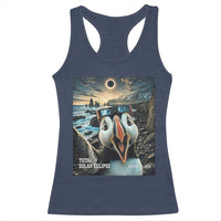 Puffin Selfie August 12 2026 Total Solar Eclipse Racerback Tank Top Funny Totality Photographic Astronomy Souvenir