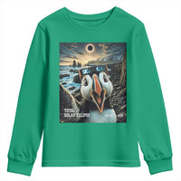 Puffin Selfie August 12 2026 Total Solar Eclipse Youth Sweatshirt Funny Totality Photographic Astronomy Souvenir