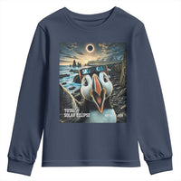Puffin Selfie August 12 2026 Total Solar Eclipse Youth Sweatshirt Funny Totality Photographic Astronomy Souvenir