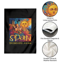 Spain 2026 Total Solar Eclipse Sun Face Graphic Garden Flag Espana Totality Travel Memorabilia Astronomy Geek Gift