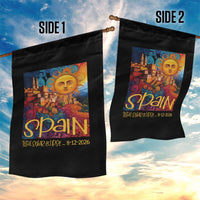 Spain 2026 Total Solar Eclipse Sun Face Graphic Garden Flag Espana Totality Travel Memorabilia Astronomy Geek Gift