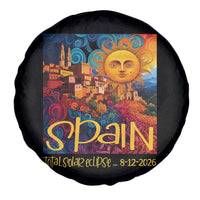 Spain 2026 Total Solar Eclipse Sun Face Graphic Spare Tire Cover Espana Totality Travel Memorabilia Astronomy Geek Gift