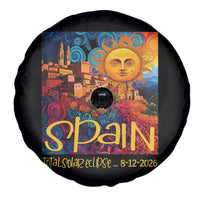 Spain 2026 Total Solar Eclipse Sun Face Graphic Spare Tire Cover Espana Totality Travel Memorabilia Astronomy Geek Gift