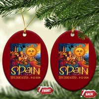 Spain 2026 Total Solar Eclipse Sun Face Graphic Ceramic Ornament Espana Totality Travel Memorabilia Astronomy Geek Gift
