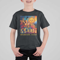 Spain 2026 Total Solar Eclipse Sun Face Graphic T Shirt For Kid Espana Totality Travel Memorabilia Astronomy Geek Gift