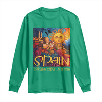 Spain 2026 Total Solar Eclipse Sun Face Graphic Long Sleeve Shirt Espana Totality Travel Memorabilia Astronomy Geek Gift