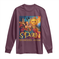 Spain 2026 Total Solar Eclipse Sun Face Graphic Long Sleeve Shirt Espana Totality Travel Memorabilia Astronomy Geek Gift