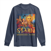Spain 2026 Total Solar Eclipse Sun Face Graphic Long Sleeve Shirt Espana Totality Travel Memorabilia Astronomy Geek Gift