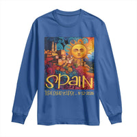 Spain 2026 Total Solar Eclipse Sun Face Graphic Long Sleeve Shirt Espana Totality Travel Memorabilia Astronomy Geek Gift