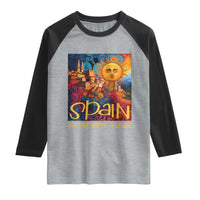 Spain 2026 Total Solar Eclipse Sun Face Graphic Raglan Shirt Espana Totality Travel Memorabilia Astronomy Geek Gift