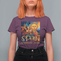 Spain 2026 Total Solar Eclipse Sun Face Graphic T Shirt For Women Espana Totality Travel Memorabilia Astronomy Geek Gift