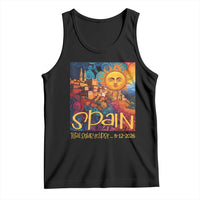 Spain 2026 Total Solar Eclipse Sun Face Graphic Tank Top Espana Totality Travel Memorabilia Astronomy Geek Gift