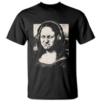 Funny Mona Lisa Wearing Headphones Bass Face Meme T Shirt Funny Classical Fine Art Parody Music Producer Graphic
