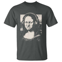 Funny Mona Lisa Wearing Headphones Bass Face Meme T Shirt Funny Classical Fine Art Parody Music Producer Graphic