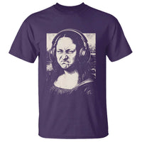Funny Mona Lisa Wearing Headphones Bass Face Meme T Shirt Funny Classical Fine Art Parody Music Producer Graphic
