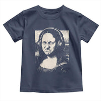Funny Mona Lisa Wearing Headphones Bass Face Meme Toddler T Shirt Funny Classical Fine Art Parody Music Producer Graphic