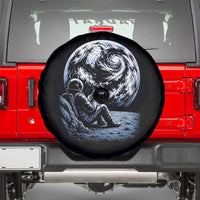 Astronaut Drinking Coffee On The Moon Graphic Spare Tire Cover Vintage Sci Fi Earth Horizon Space Explorer