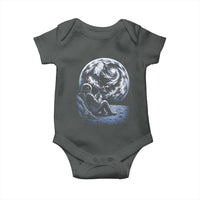 Astronaut Drinking Coffee On The Moon Graphic Baby Onesie Vintage Sci Fi Earth Horizon Space Explorer